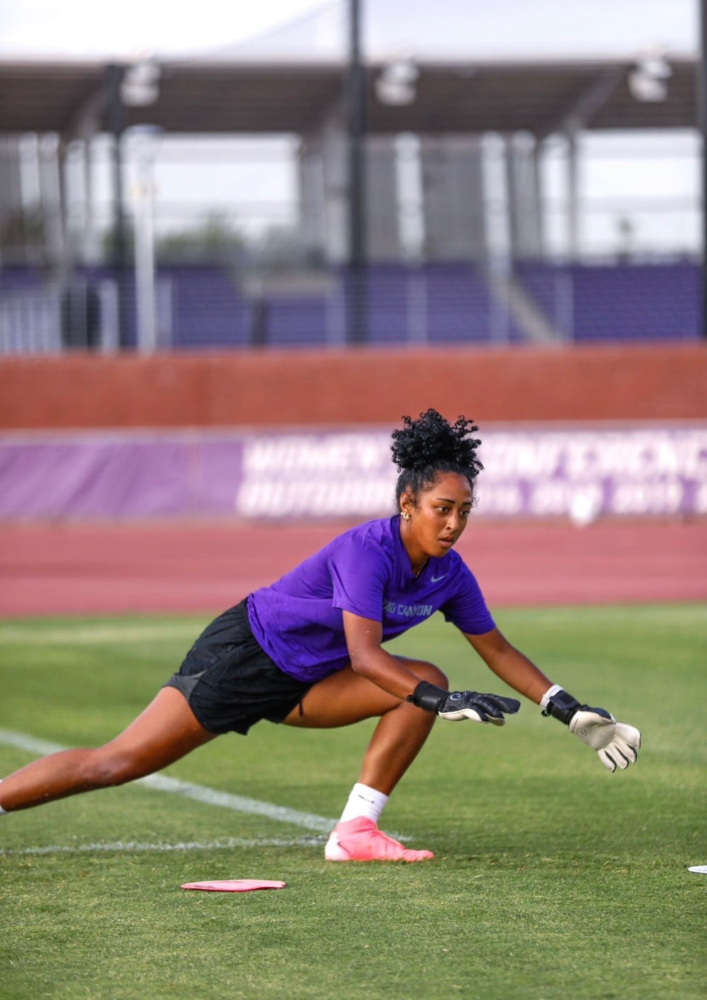 woman playing soccer