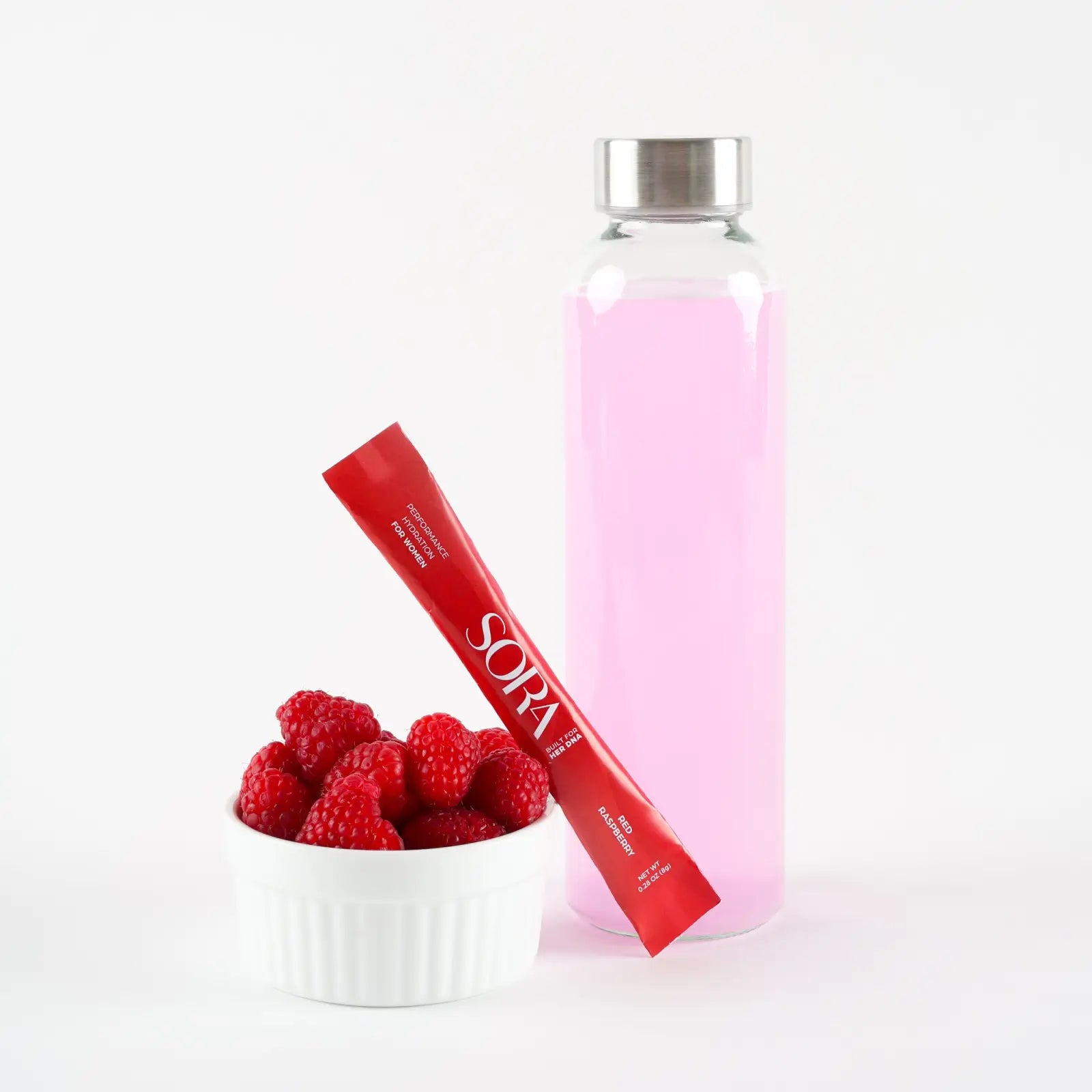 SORA hydration product packaging for female performance support